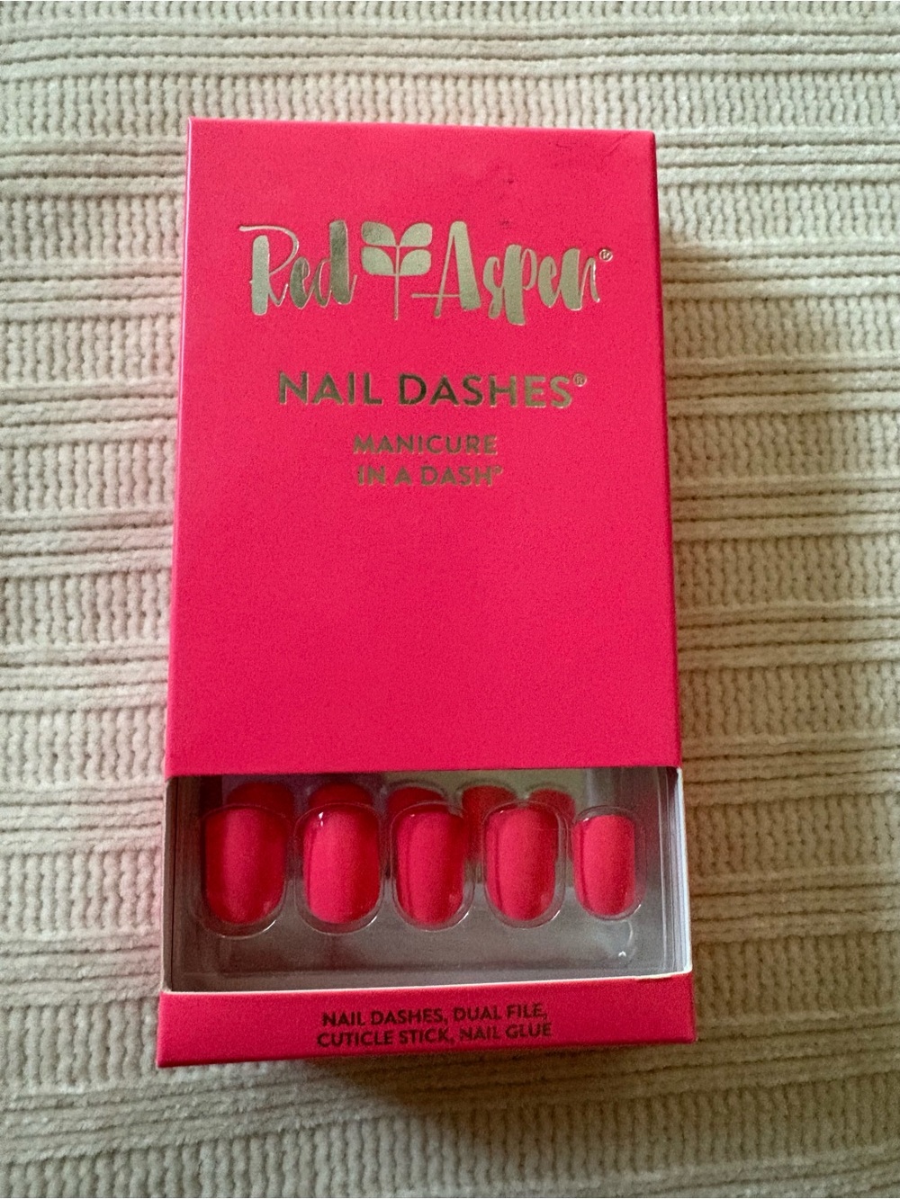 Red Aspen Nail Dashes Press-On Nails - Hot Pink/Coral Crushing on Camila